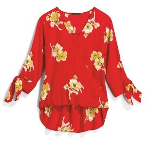West Kei Allan Tie Sleeve High Low Blouse